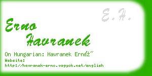 erno havranek business card